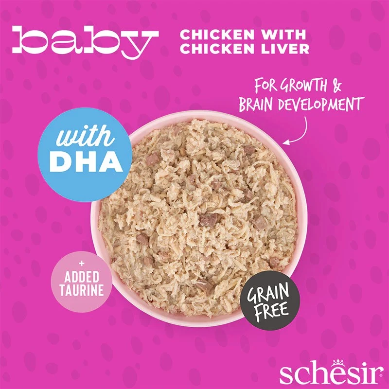 Slapjā barība kaķēniem Agras Pet Foods Schesir Baby in Brühe 70 g – vista, bezgraudu