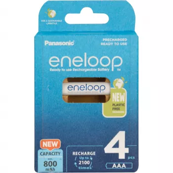 Panasonic Eneloop AAA 800 mAh uzlādējamās baterijas, 4 gab. (BK-4MCDE/4CP)