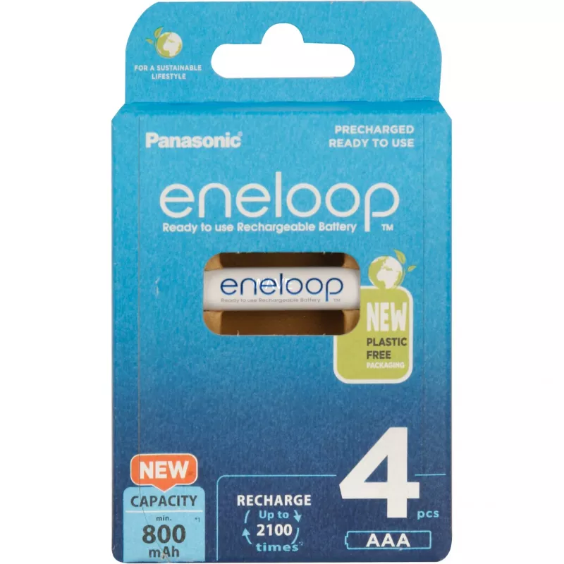 Panasonic Eneloop AAA 800 mAh uzlādējamās baterijas, 4 gab. (BK-4MCDE/4CP)