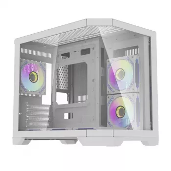 Darflash FT418 datora korpuss + 6 aRGB ventilatori (balts)
