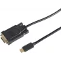 Video kabeļa adapteris S/CONN 10-59045 3 m USB Type-C VGA (D-Sub) Melns