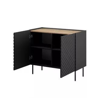 Kumode Cama Meble ONDA 2D 98x45x85 cm, melna, skaidu plātnes rāmis