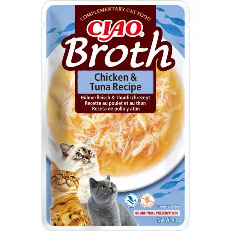 INABA Ciao Broth kaķu našķis ar vistu un tunci, 40 g