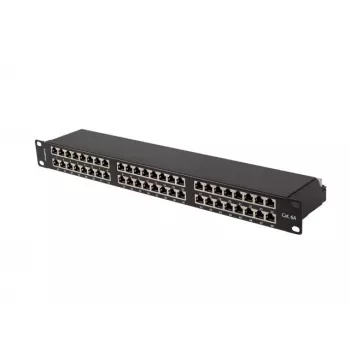 Patch panel 48 porti 1U 19 inch CAT6A FTP ekranēts melns LANBERG