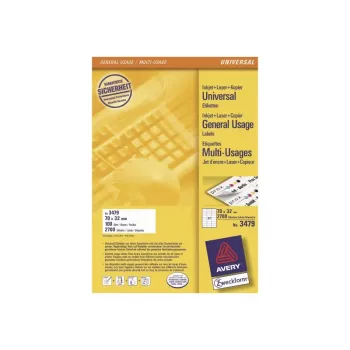 Avery-Zweckform 3479 etiķetes, balts papīrs, 70x32 mm, pastāvīga līme