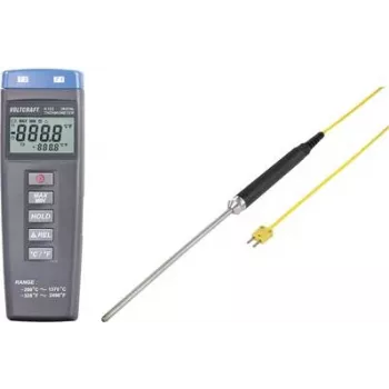 VOLTCRAFT K102 + TP 208 temperatūras mērīšanas instruments -200 līdz +1370 °C, zonde tips K