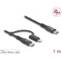 DeLOCK USB kabelis USB 2.0 1m USB-C USB-C/Lightning Melns