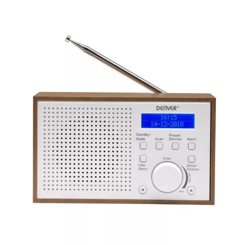 Denver DAB-46 pārnēsājams DAB radiouztvērējs, balts