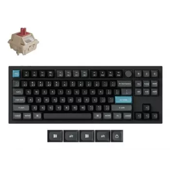 Mehāniskā 80% QWERTY tastatūra Keychron Q3 Ultra 8K — Bluetooth un vads, RGB fona apgaismojums, Melna