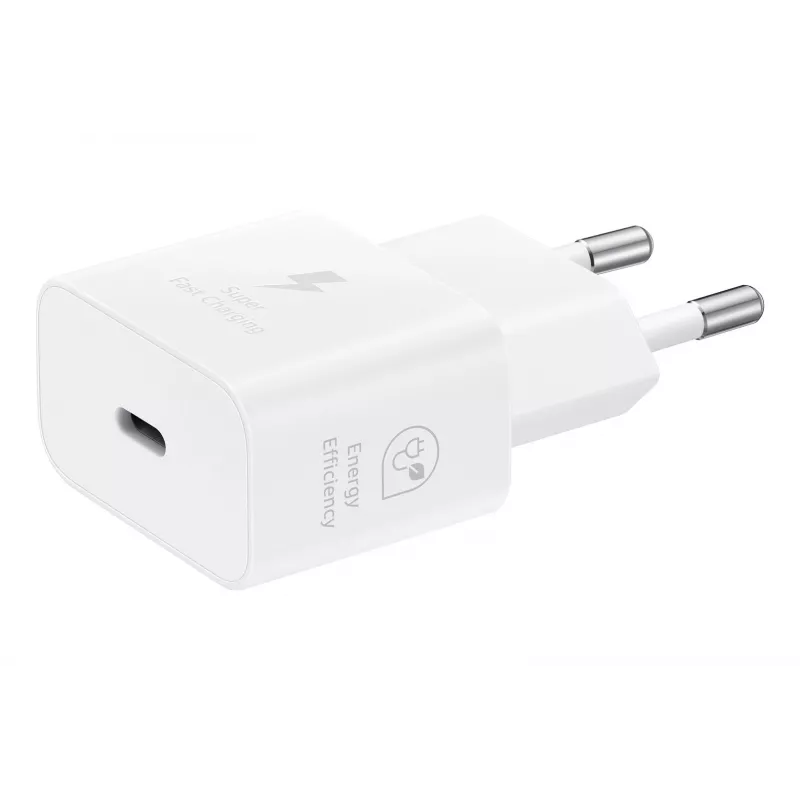 Sienas lādētājs USB-C Samsung EP-T2510 25W Balts, Universāls iekštelpu ātrais lādētājs ar PPS