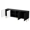 JUNGLE kumode 190x40.5x74.5 melns matēts + zelta krāsas kājas