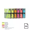 Color Neon papīrs Double A, 75g, A4, 500 loksnes, Rainbow 4, 5 neonkrāsas