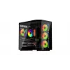 Krux Empero KRXD010 Midi Tower datora korpuss, ATX, rūdīts stikls, 4x 120 mm ARGB ventilatori, melns - videokarte līdz 420 mm, CPU dzesētājs līdz 155 mm, 2x 3,5" + 3x 2,5" vietas