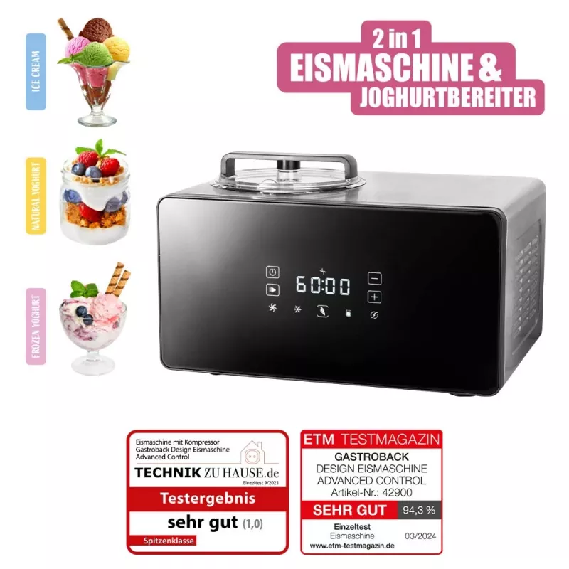 GASTROBACK Design Advanced Control saldējuma pagatavotājs 1,5 L 150 W Melns/Satīna tērauds