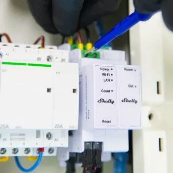 Shelly Pro 3EM-3CT63 WiFi / LAN trīsfāžu elektrības skaitītājs