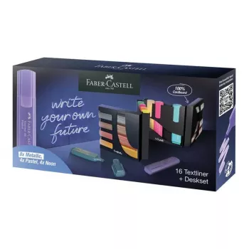 Marķieru komplekts Faber-Castell 254603 — 16 gab., slīps gals, metālisks/daudzkrāsains/pastelis