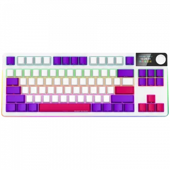 LORGAR KBP70TKLW, bezvadu TKL mehāniskā spēļu tastatūra, balta, EN izkārtojums