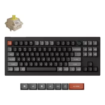 Mehāniskā tastatūra Keychron V3 Ultra 8K — vads & Bluetooth, QWERTY izkārtojums, RGB LED, melna