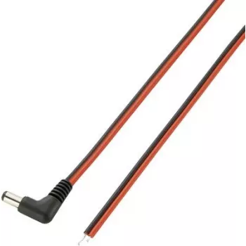 VOLTCRAFT zemsprieguma savienojuma kabelis, 5.5 mm / 2.5 mm, 2 m, atvērts gals