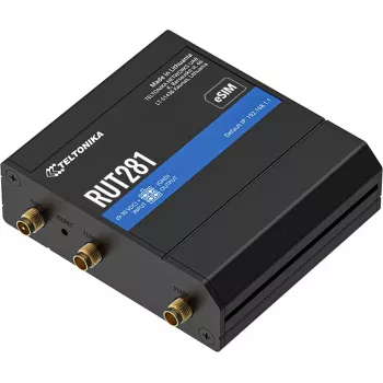 TELTONIKA RUT281 LTE Cat4 maršrutētājs ar eSIM, Wi‑Fi un diviem Ethernet portiem, globāls 150/50 Mb/s