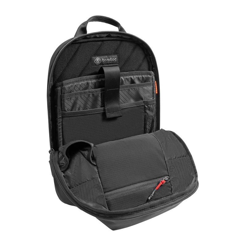 Crossbody soma Tomtoc Navigator-T24 S — melna, kompakta ikdienas nēsāšana