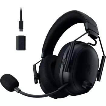 Razer BlackShark V3 Pro, spēļu austiņas melnas, ANC, 2,4 GHz USB dongle, Bluetooth, USB, 3,5 mm ligzda