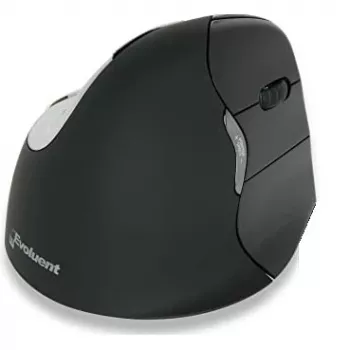 BakkerElkhuizen Evoluent 4 Bluetooth Black, vertikāla pele labai rokai, 2600 DPI, melna