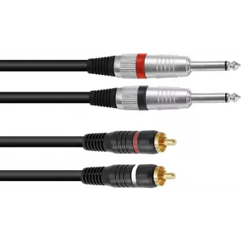 Audio adaptera kabelis Omnitronic 1,0 m — 2×3,5 mm ligzdas uz 2×RCA (30225212)