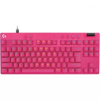 Logitech G PRO X TKL RAPID spēļu tastatūra USB QWERTY Rozā Tenkeyless