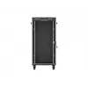 Tīkla skapis LANBERG 19 inch 24U 600x800 mm melns ar stikla durvīm un LCD izgriezumu (Flat Pack) v2