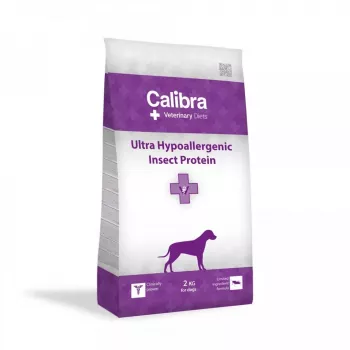 Sausā suņu barība Calibra Veterinary Diets Ultra Hypoallergenic Insect 2 kg — vienots kukaiņu proteīns, 23% proteīns, 14% tauki