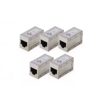 Digitus CAT 6 modulārie savienotāji ekranēti 5 gab. RJ-45 zelta kontakti Sudraba