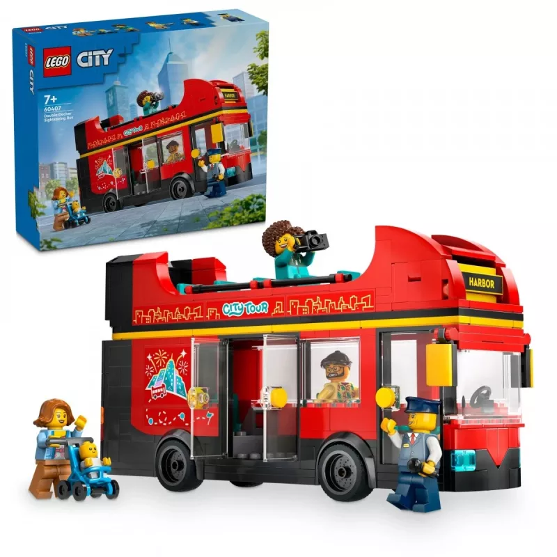 LEGO City Sarkanā divstāvu apskates autobusa rotaļlieta 60407