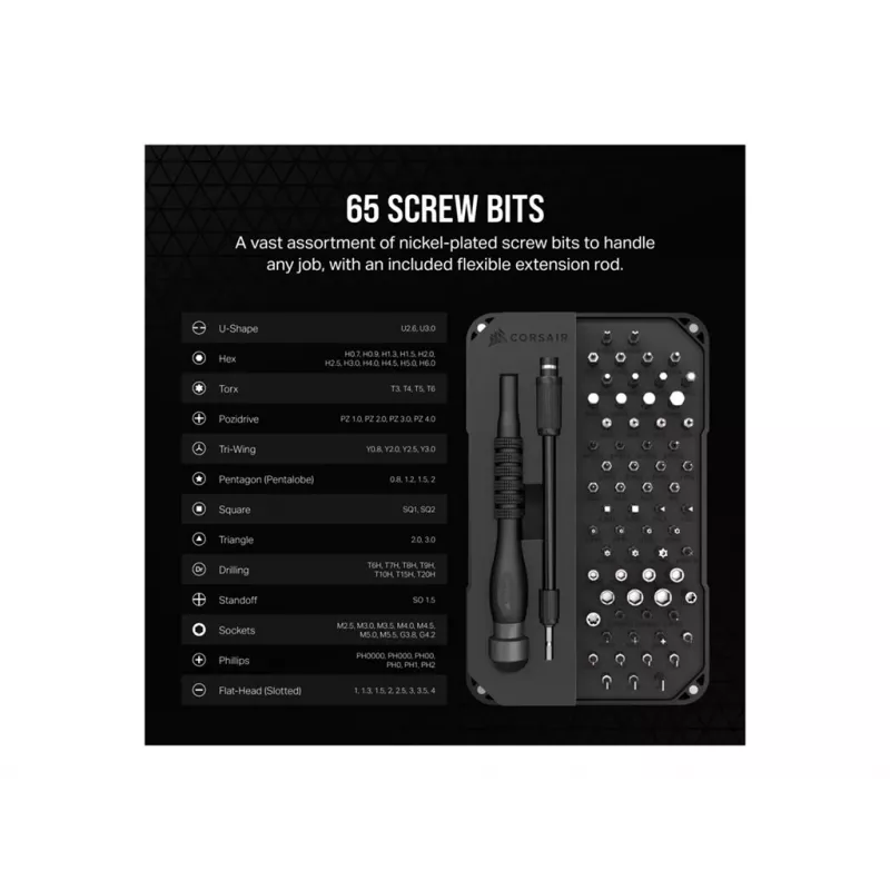CORSAIR PC DIY Precision Toolkit — precīzijas instrumentu komplekts datora montāžai