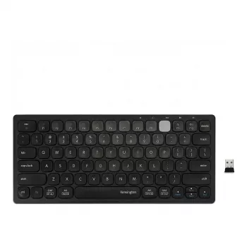 Bezvadu tastatūras un peles komplekts KENSINGTON K75502DE — Divkāršs bezvadu savienojums, vairāku ierīču atbalsts, melns, 0.499 kg