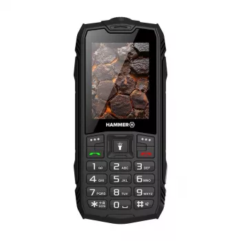 Hammer ROCK LTE Melns | 2.4 collu IPS | 48 MB | 128 MB | Divas SIM | 3G | 2 MP kamera | 3000 mAh