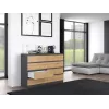 Kumode ar 8 atvilktnēm Top e shop M8 140 ANT/ART — Antracīts/Ozols, 1380×400×970 mm, skaidu plātne