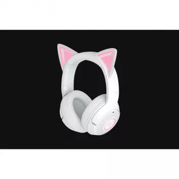 Bezvadu spēļu austiņas Razer Kraken Kitty V2 BT White ar Bluetooth, THX Spatial Audio, RGB apgaismojumu