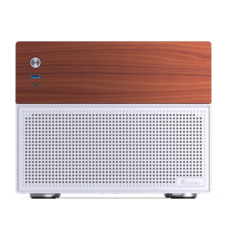 Jonsbo N4 WHITE mikrotornis Mini-ITX ar rūdītu stiklu