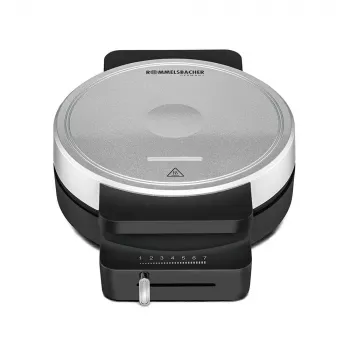 ROMMELSBACHER WA 850 vafeļu panna, 1 vafele, apaļa, sirds formas, melna/sudraba, 17,5 cm, plastmasa, 850 W