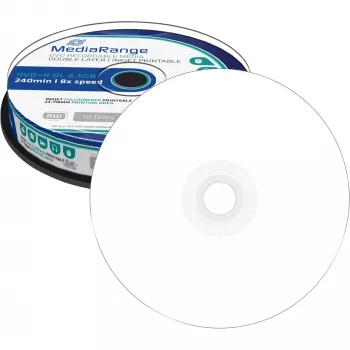 DVD+R DL MediaRange MR468 8.5 GB 8x Balts Inkjet Printable 10 gab. Spole