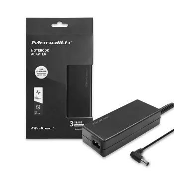 Barošanas adapteris QOLTEC 51775 40W 19V 2.1A monitoriem, Melns, 1.75 m kabelis