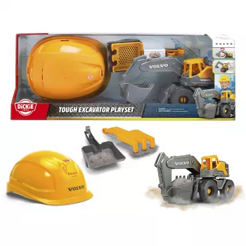 Rotaļu ekskavators Dickie Volvo Tough Excavator 203729016 – metāla būvniecības transportlīdzekļu komplekts