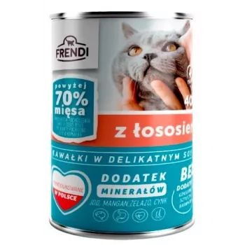 FRENDI ar lasi gabaliņos smalkā mērcē - mitrā barība kaķiem - 400g