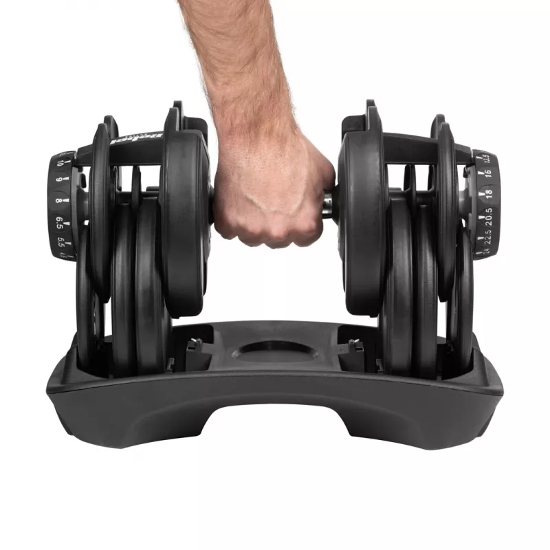 Pielāgojams čuguna hantelis Rebel RBA-2303 — līdz 24 kg, melns, viengabala