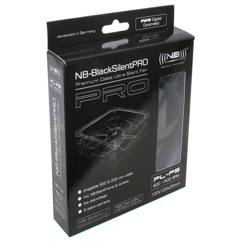Noiseblocker ITR-PL-PS BlackSilent Pro PLPS datora korpusa ventilators, 120 mm, PWM
