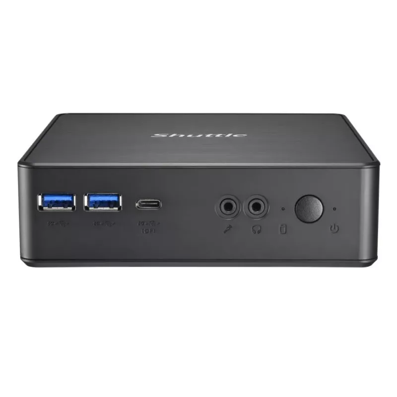 Shuttle XPC Nano PC NC40U, Intel Celeron 7305U, 1x HDMI, 1x DP, 1x USB-C/DP, 6x USB 3.2, 1x 2.5 collu slots, 2x M.2, 1x LAN, RAID, 24/7 nepārtraukta darbība, iesk. VESA un statīvs