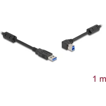 DeLOCK USB kabelis, Type-A ligzda — Type-B spraudnis, 90° pa kreisi, 1 m