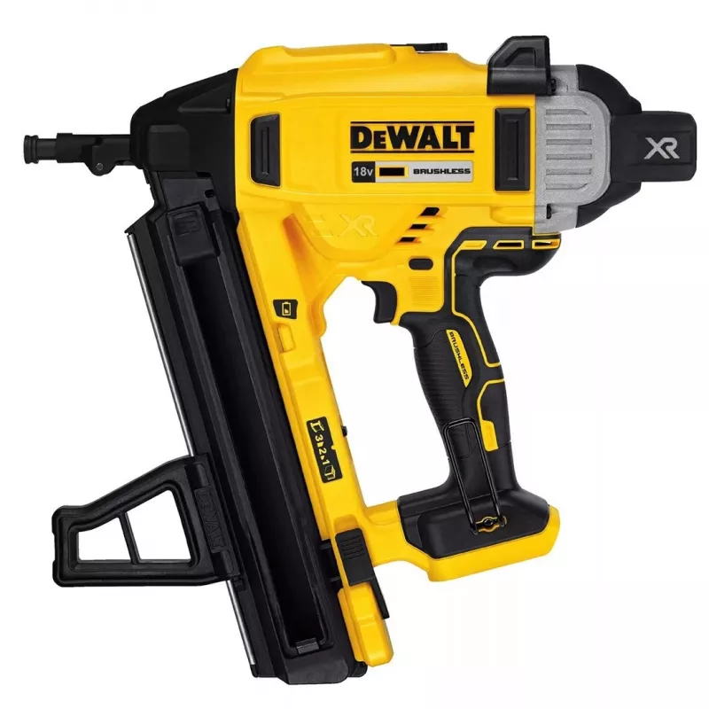DeWALT DCN890N-XJ XR 18 V bezvadu naglu pistole betonam, bezsuku motors, slīpa magazīna, naglas 13–57 mm, Ø 2,6 mm, bez akumulatora, melna/dzeltena