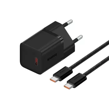 Baseus P10110902113-01 USB-C GaN5 mini 30W sienas lādētājs Melns